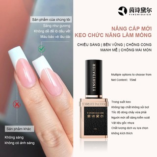 Làm móng tay Đế cao su chức năng Dính gia cố Lớp niêm phong mạ pha lê Siêu sáng Chống