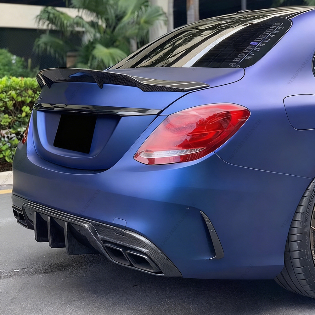 Cánh lướt gió phía sau kiểu R cho Mercedes Benz C hoặc C43 C63 W205 4 cửa Sedan 2014 2015 2016 2017 2018 2019 2020 2021 Bộ chia phụ kiện điều chỉnh độ lệch không khí