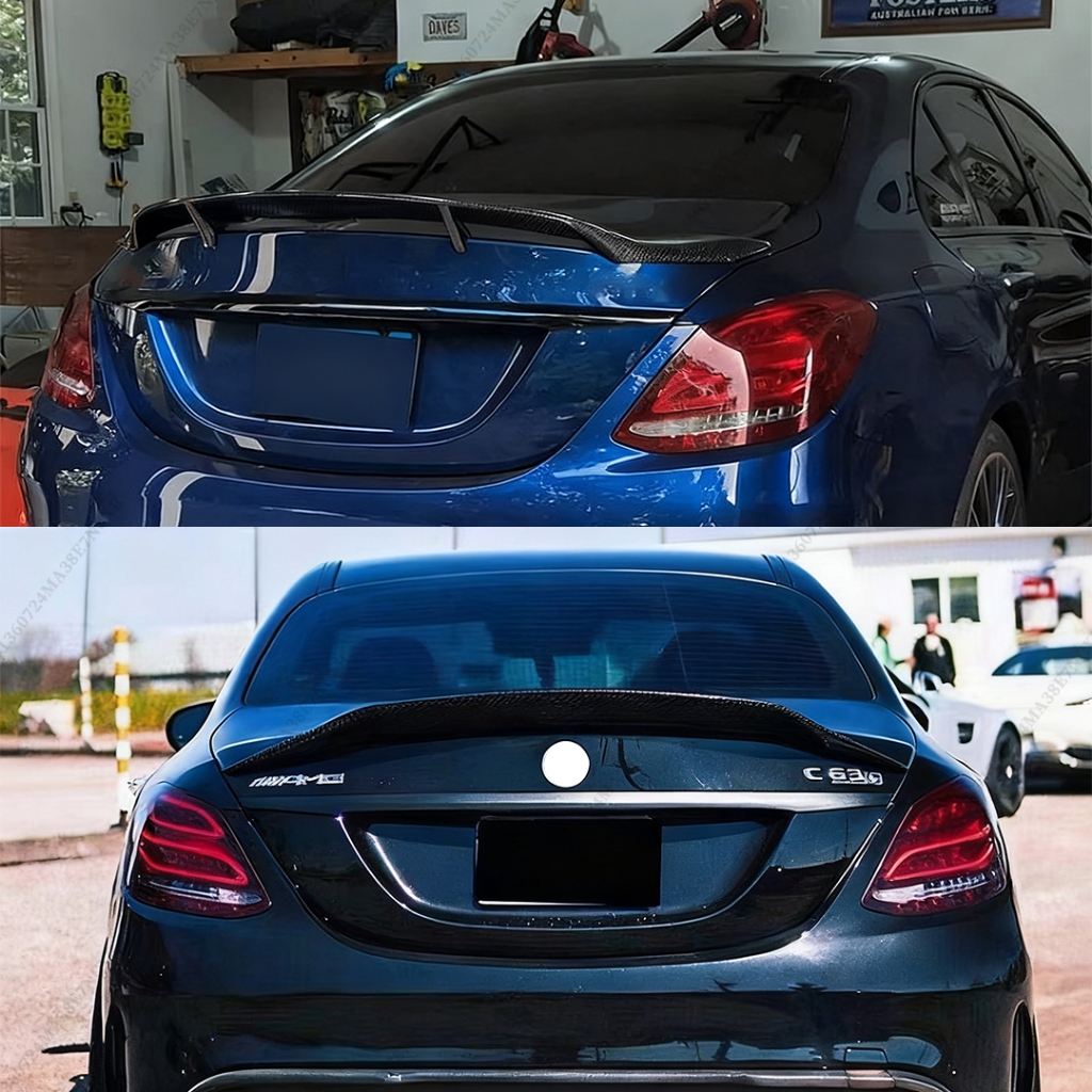 Cánh lướt gió phía sau kiểu R cho Mercedes Benz C hoặc C43 C63 W205 4 cửa Sedan 2014 2015 2016 2017 2018 2019 2020 2021 Bộ chia phụ kiện điều chỉnh độ lệch không khí