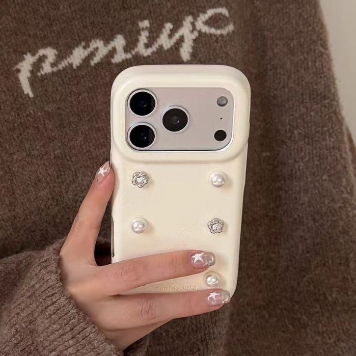 Ốp lưng cứng da hoa hình trái tim tương thích cho iPhone 14 pro max 15 pro max 16 pro max 17 pro max