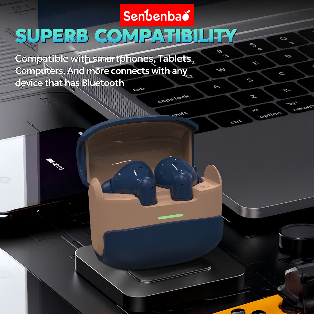 Senbenbao SH-99TWS Tai nghe không dây Bluetooth Điều khiển cảm ứng Tai nghe âm thanh nổi Tai nghe thể thao Mic tích hợp cho điện thoại thông minh