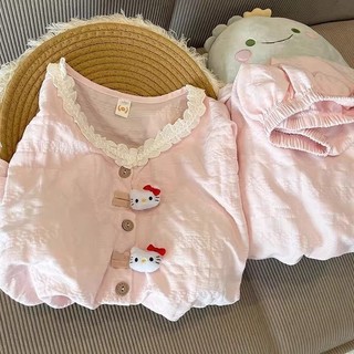 Bộ mèo ren hồng có đệm ngực, đồ ngủ ngọt ngào dành cho nữ