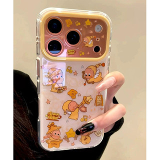 Bảo Vệ Toàn Diện Ống Kính Hoạt Hình Dễ Thương Màu Vàng Twinkle Starman Wrsit Dây Đeo Ốp Điện Thoại Cho iPhone 17Promax 17Pro 15 16 Promax Vỏ Mềm Mại Chống Sốc