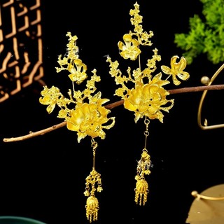 Kẹp tóc tua rua hoa mẫu đơn - Thiết kế cá tính và thời trang