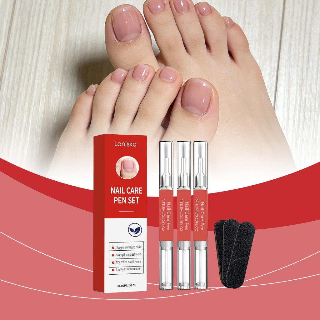 Bút Móng Tay Nấm Laniska, 3 Bút Nấm Móng Chân Có Tập Tin, Điều Hỗ trợ giảm nấm Móng Tay Cho Móng Chân & Móng Tay Để Sửa Móng Tay 9ML (3ML * 3)