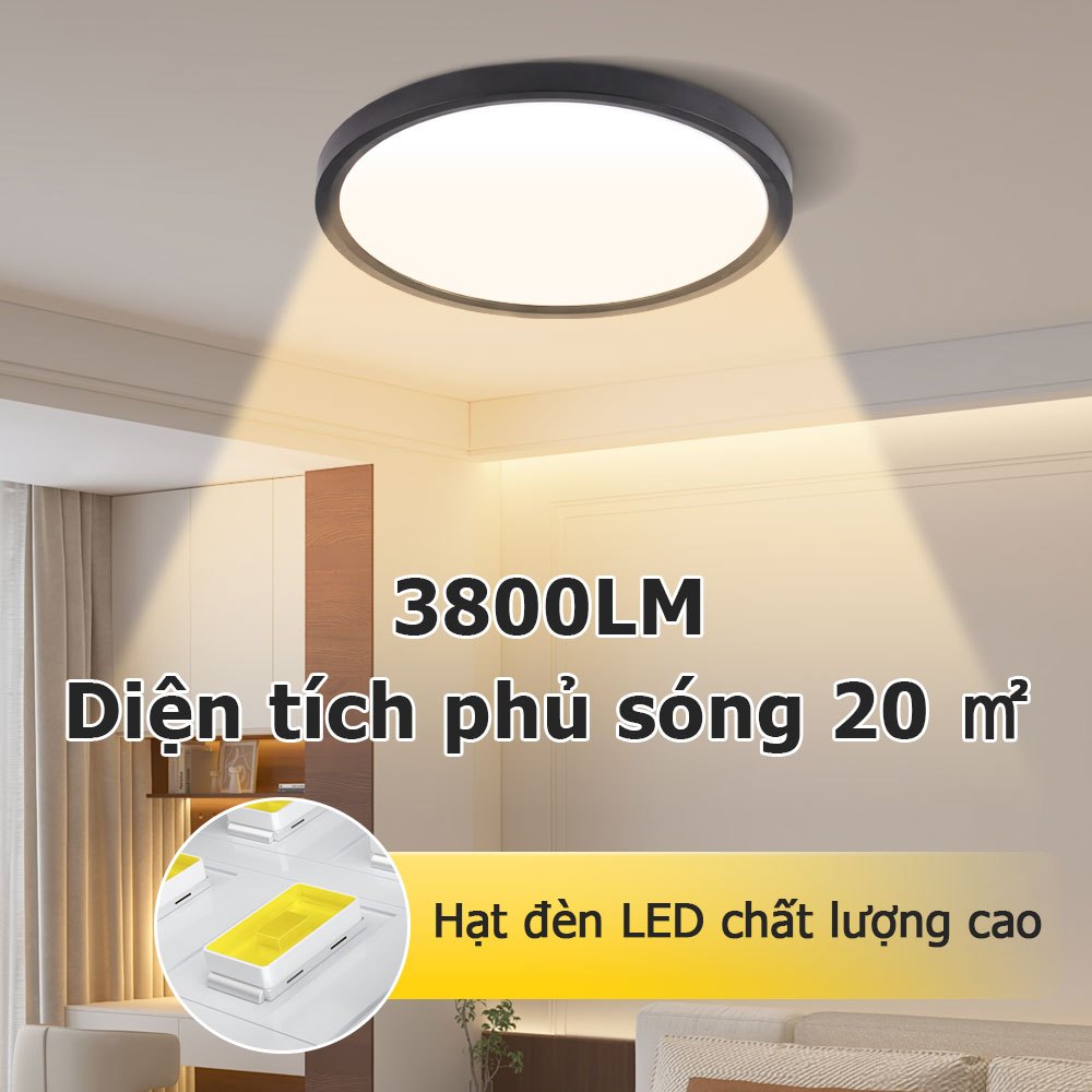 Đèn trần chống ẩm CANMEIJIA Độ sáng 20W / 30W / 40W Điều khiển từ xa thông minh Núm điều khiển từ xa Điều khiển ba màu LED có thể điều chỉnh tại nhà Đèn trần phòng khách