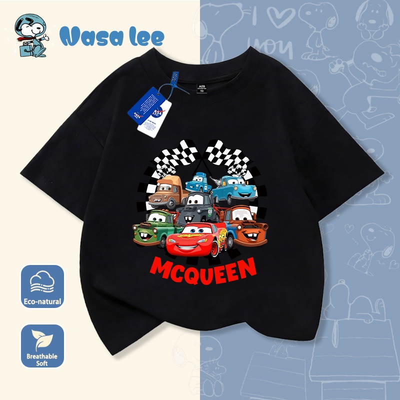 Áo thun Cars Đồ trẻ em mùa hè áo thun ngắn tay hoạt hình cotton cho bé trai và bé gái áo cổ tròn