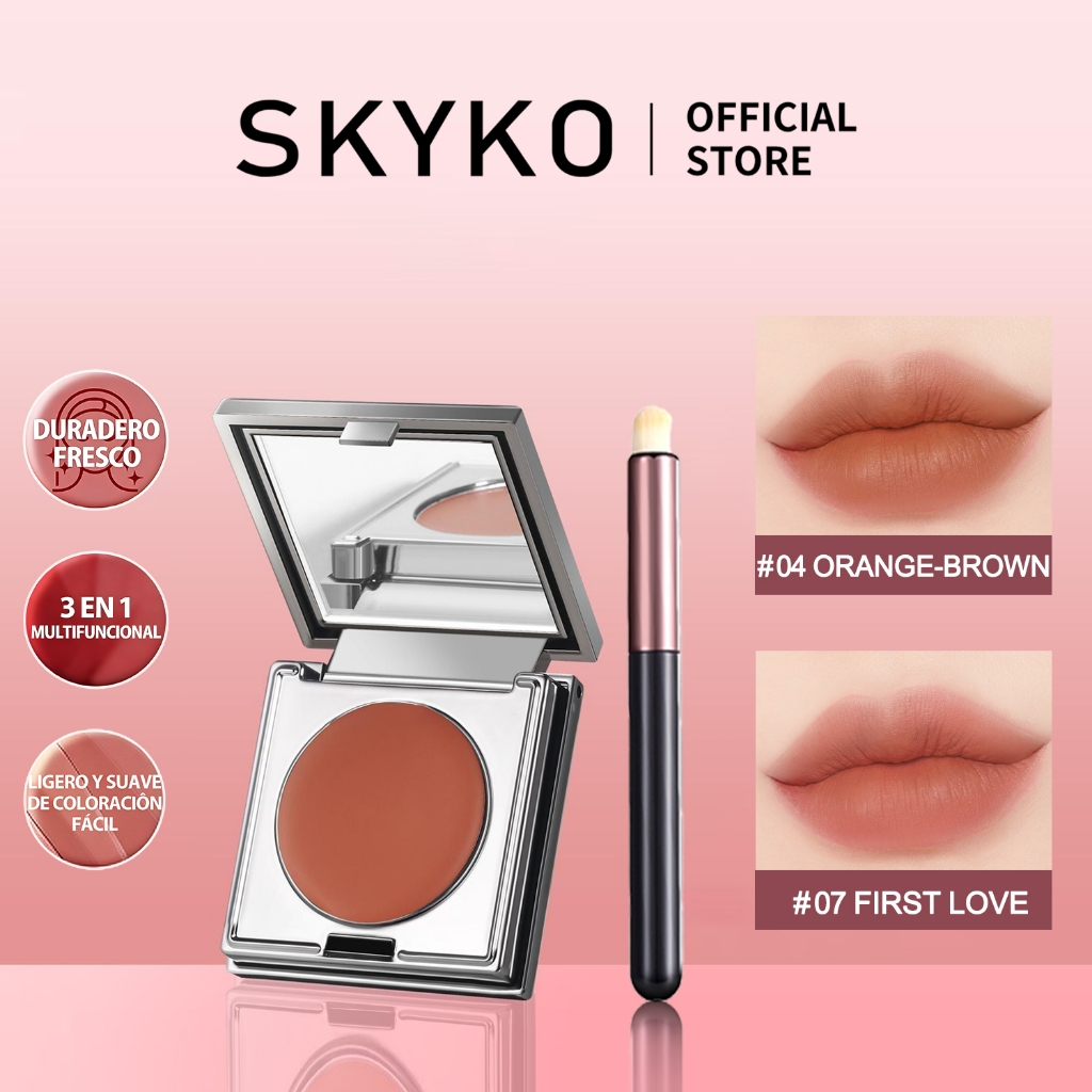 SKYKO Má hồng kem Son bóng 3 Trong 1 Blush Cream 6 Màu