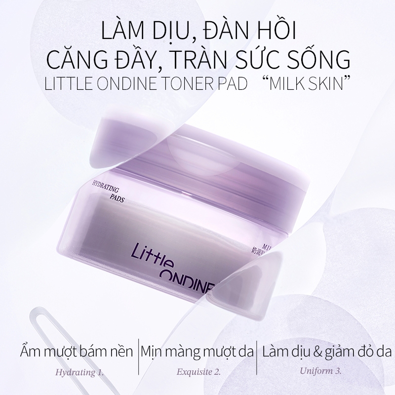 Little Ondine Toner Pad Hỗ Trợ Làm Dịu Da Cân Bằng Độ Ẩm mặt nạ dưỡng ẩm (Hộp 60 miếng)