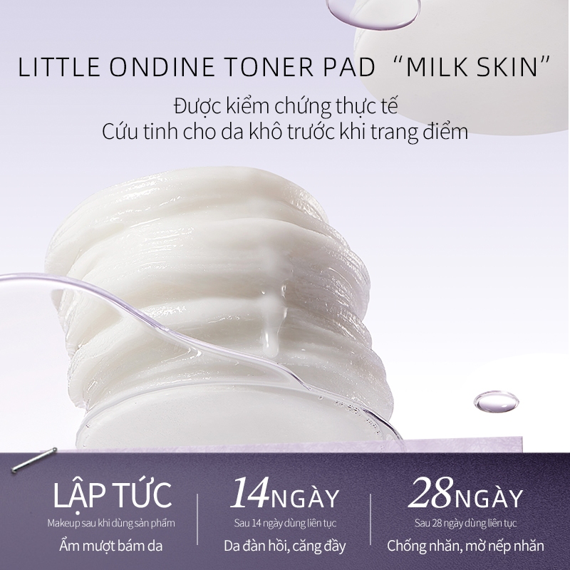 Little Ondine Toner Pad Hỗ Trợ Làm Dịu Da Cân Bằng Độ Ẩm mặt nạ dưỡng ẩm (Hộp 60 miếng)