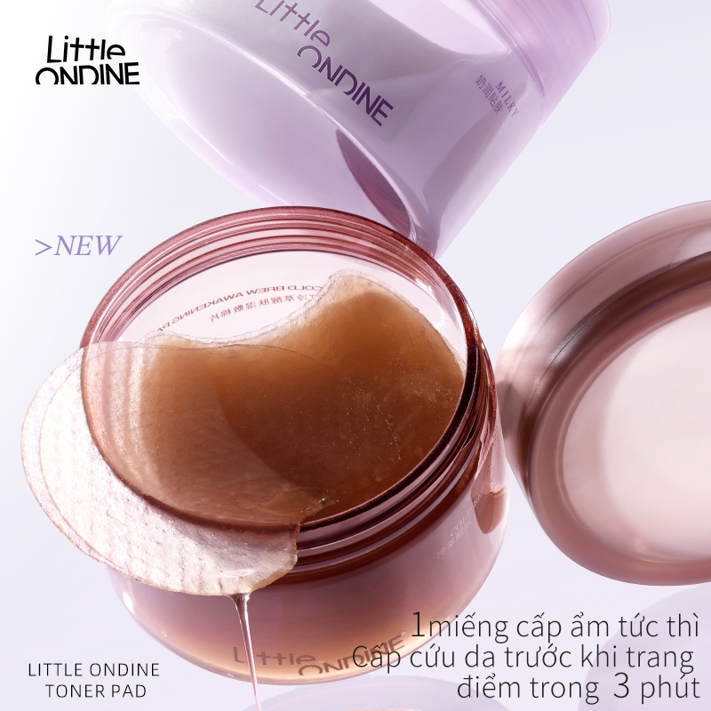 Little Ondine Toner Pad Hỗ Trợ Làm Dịu Da Cân Bằng Độ Ẩm mặt nạ dưỡng ẩm (Hộp 60 miếng)
