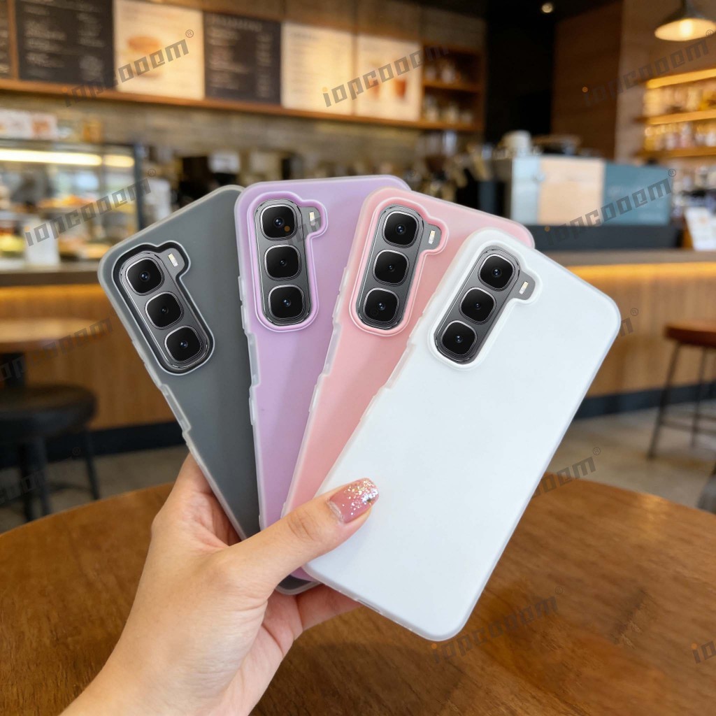 Ốp điện thoại silicon chống sốc màu kẹo Infinix HOT 50 60i 60 70 Pro Plus 4G 5G — thiết kế hai lớp hợp thời trang có nhiều màu