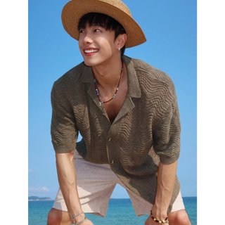 Retro Cũ Phong Cách Tiền Jacquard Cuba Cổ Áo Sơ Mi Nam Mùa Hè 2026 Mỏng Phong Cách Hợp Thời Trang Cao Cấp Nam Áo Sơ Mi Tay Ngắn