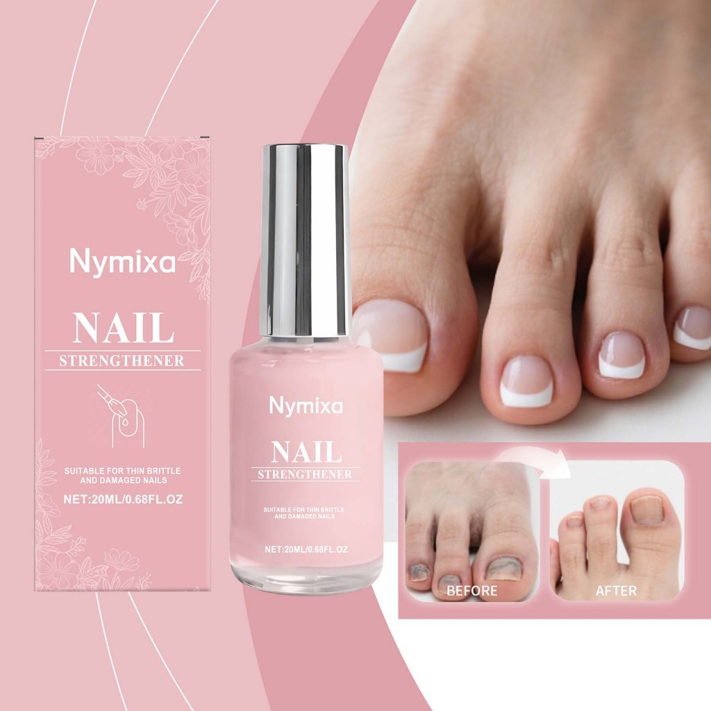 Kem tăng cường móng tay Nymixa - Kem nền che khuyết điểm tự nhiên Ba Lan tăng trưởng móng tay khô để sửa chữa móng tay hư tổn Chăm sóc móng tay yếu và mỏng với dầu Jojoba, Vitamin C & E 20ml