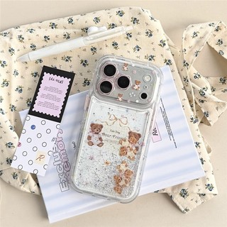 Ốp điện thoại iPhone 17 Pro max 16 Pro max Họa tiết gấu nhỏ TPU materia Lava flow