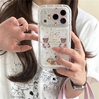 Ốp điện thoại iPhone 17 Pro max 16 Pro max Họa tiết gấu nhỏ TPU materia Lava flow
