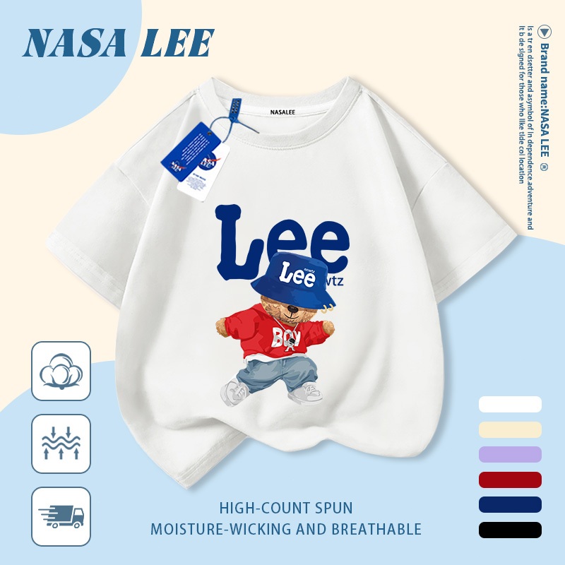 Nasa Pure Cotton Tay Ngắn 2025 Phong Cách Mới Trẻ Em Tay Ngắn Mềm Mại Thoải Mái Thời Trang Dễ Thương