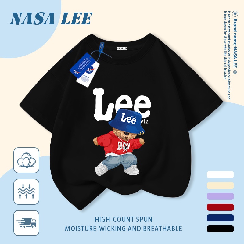 Nasa Pure Cotton Tay Ngắn 2025 Phong Cách Mới Trẻ Em Tay Ngắn Mềm Mại Thoải Mái Thời Trang Dễ Thương