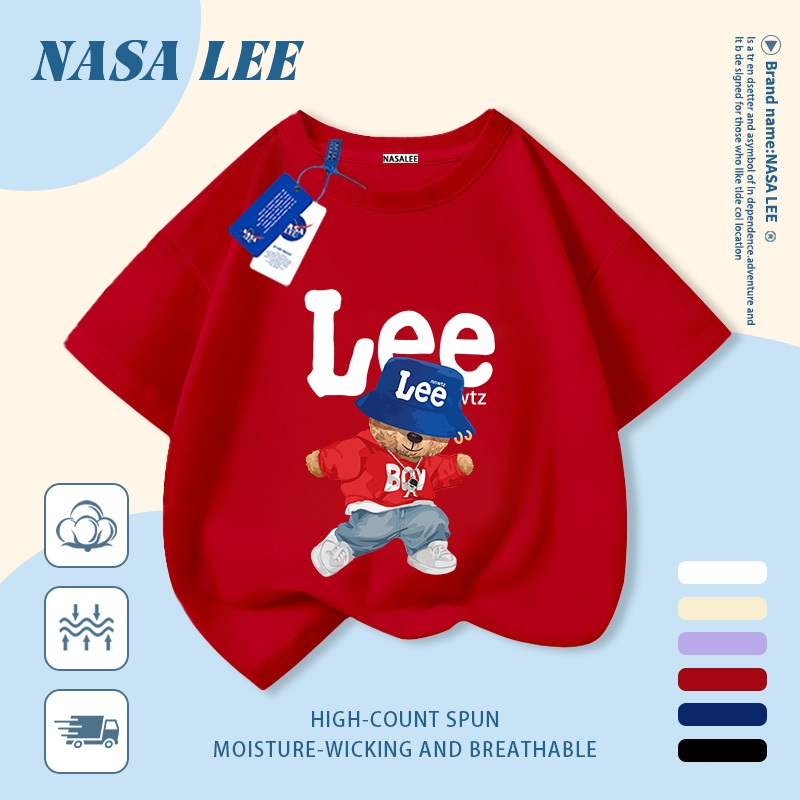 Nasa Pure Cotton Tay Ngắn 2025 Phong Cách Mới Trẻ Em Tay Ngắn Mềm Mại Thoải Mái Thời Trang Dễ Thương