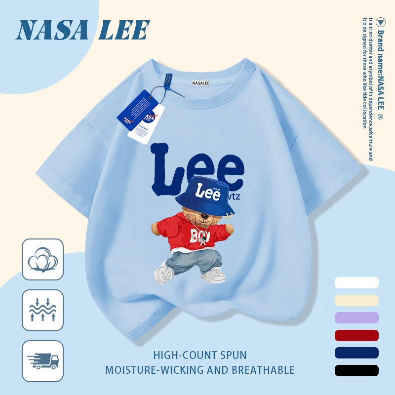 Nasa Pure Cotton Tay Ngắn 2025 Phong Cách Mới Trẻ Em Tay Ngắn Mềm Mại Thoải Mái Thời Trang Dễ Thương