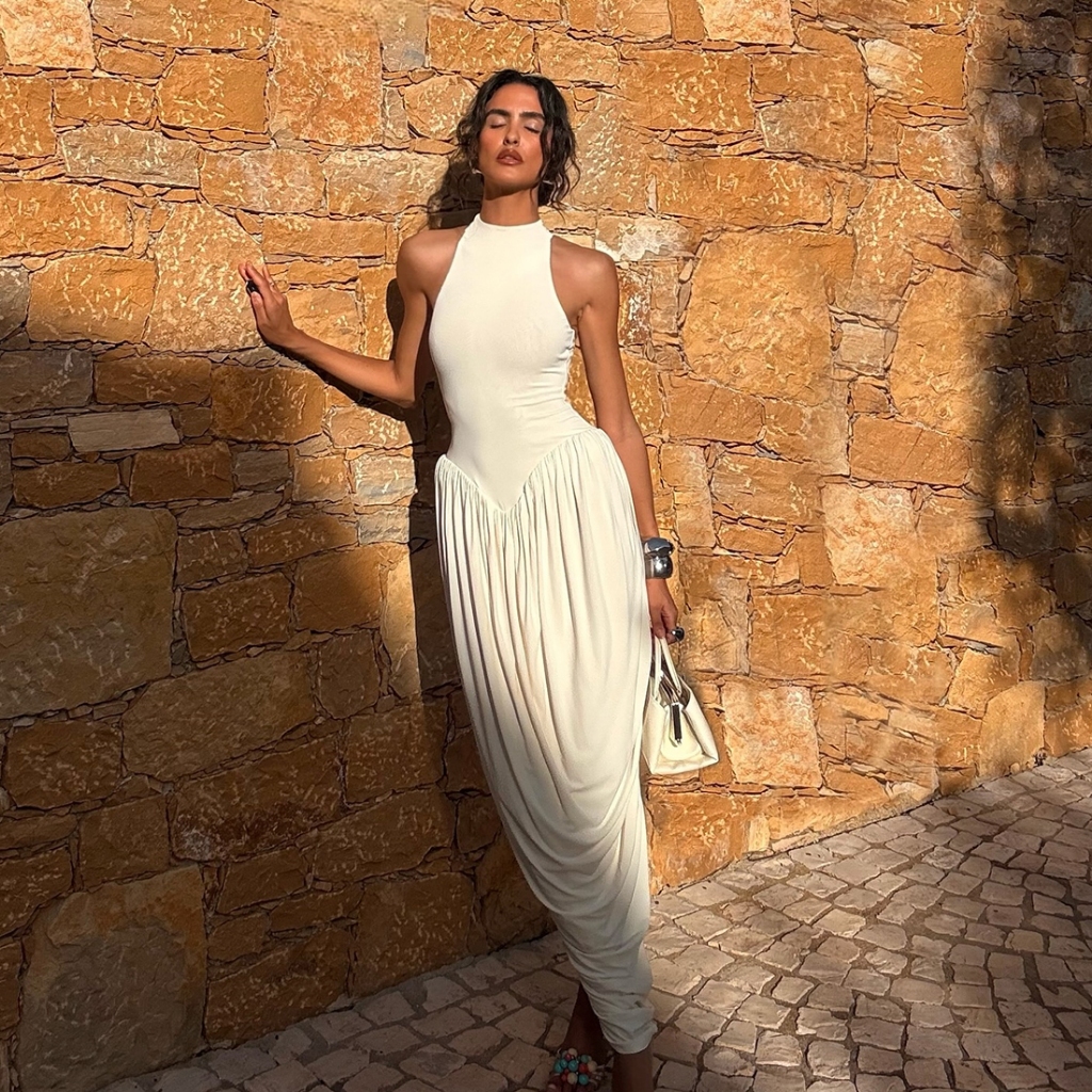Váy Off Shoulder Ruched Thon Gọn eo, Phong Cách Thời Trang