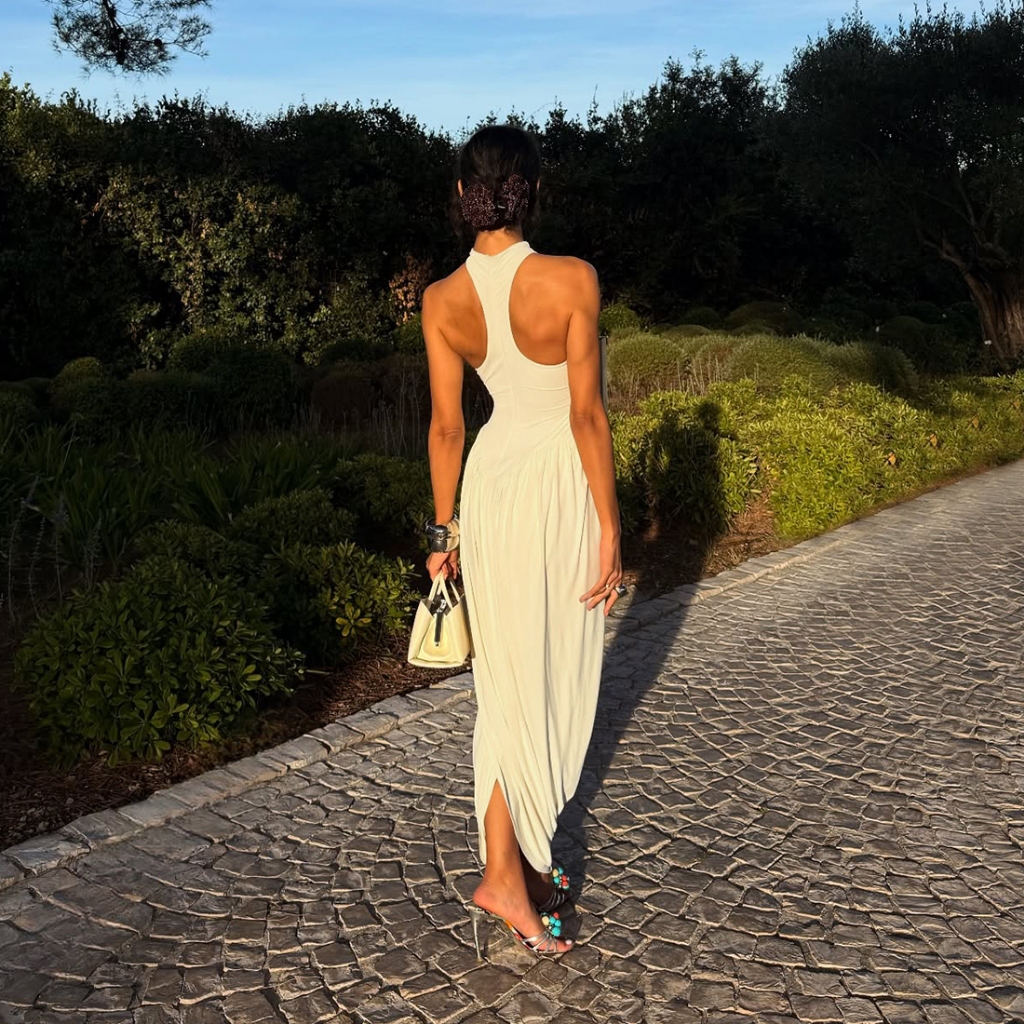Váy Off Shoulder Ruched Thon Gọn eo, Phong Cách Thời Trang