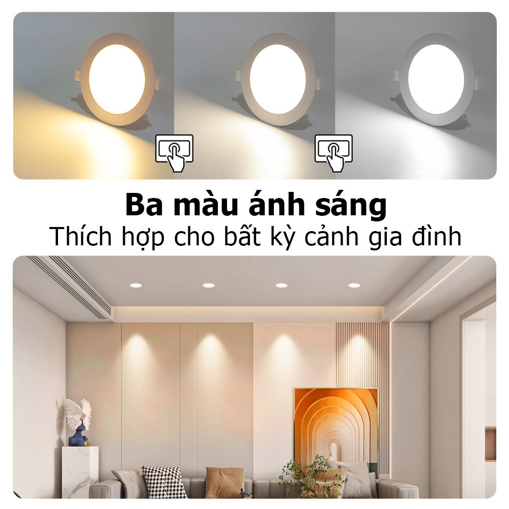 đèn downlight trong nhà đèn trần phòng khách 6W/9W/12W/18W Đèn Led âm trần siêu mỏng đèn âm trần