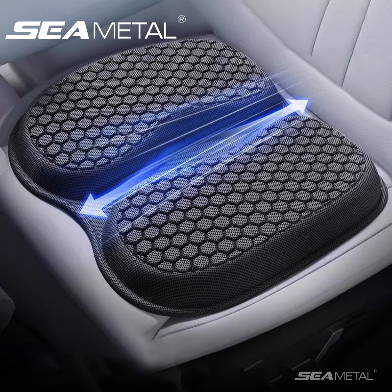 SEAMETALTAL Mùa Hè Ô Tô Gel Đệm Ghế Thoáng Khí Bọc Miếng Lót Làm Mát Tổ Ong Thiết Kế Đa Năng Cho Ghế Ô Tô Tại Nhà Ghế Văn Phòng
