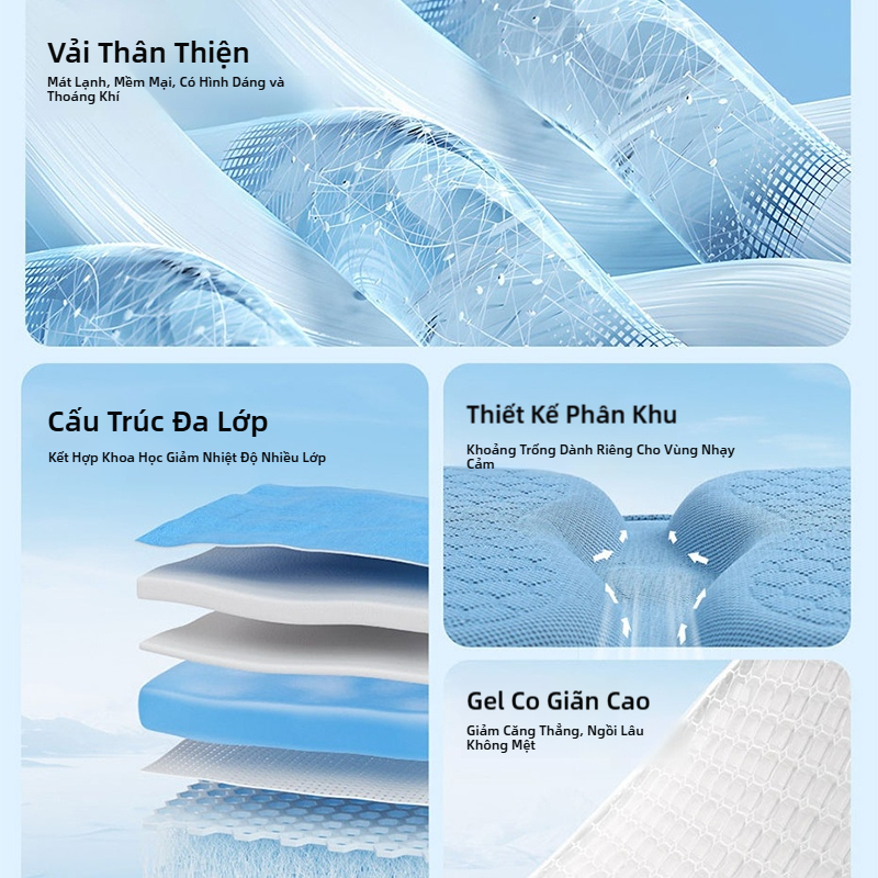 SEAMETALTAL Mùa Hè Ô Tô Gel Đệm Ghế Thoáng Khí Bọc Miếng Lót Làm Mát Tổ Ong Thiết Kế Đa Năng Cho Ghế Ô Tô Tại Nhà Ghế Văn Phòng