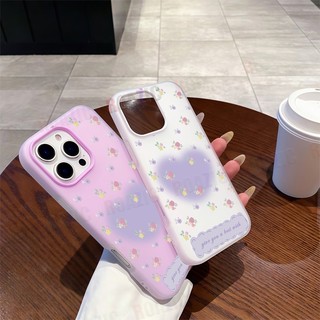 Vỏ Jelly Bảo Vệ Hai Lớp Tương Thích Cho IQOO Z10X Z10 Turbo Z10 Turbo Pro Hoa Tím Thiết Kế Trái Tim Matte Chống Sốc Chống Rơi Vỏ Điện Thoại GD03