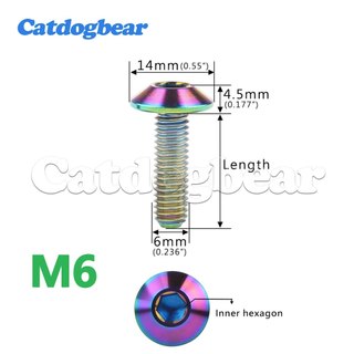 Catdogbear Titan Bu Lông M6 / M8x12 15 20 25 30 35mm Ô Lục Giác Allen Đầu Vít Cho Xe Đạp Xe Máy Phanh Đĩa