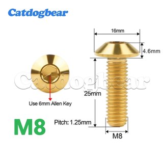 Catdogbear Titan Bu Lông M6 / M8x12 15 20 25 30 35mm Ô Lục Giác Allen Đầu Vít Cho Xe Đạp Xe Máy Phanh Đĩa