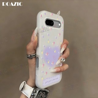 Vỏ Jelly Bảo Vệ Hai Lớp Tương Thích Cho Google Pixel 7A 7 Pro 7 Hoa Tím Thiết Kế Trái Tim Mờ Chống Sốc Chống Rơi Vỏ Điện Thoại GD03