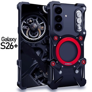 Sang Trọng Giáp Nhôm Khung Kim Loại Ốp Lưng Dành Cho Samsung Galaxy S26 Ultra S26 Plus Chống Sốc Xoay Chân Đế Đứng Bao