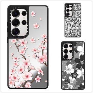 Dành Cho Samsung S26 S25 S24 S23 Ultra Plus Flora Gingham Sticker Ốp Lưng Cứng Chống Sốc Gương