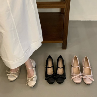 Giày Ballet Satin Mới Mary Jane Tăng Chiều Cao Giày Nữ