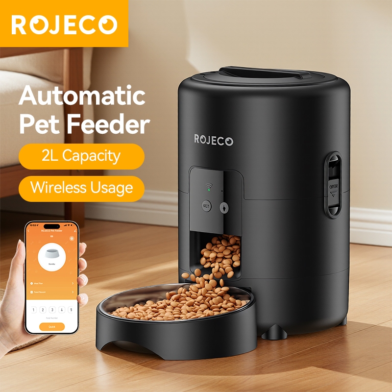 ROJECO 2L WiFi Tự Động Cho Mèo Ăn Có Thể Hẹn Giờ Định Lượng WAutomatic Cho Thú Cưng Ăn