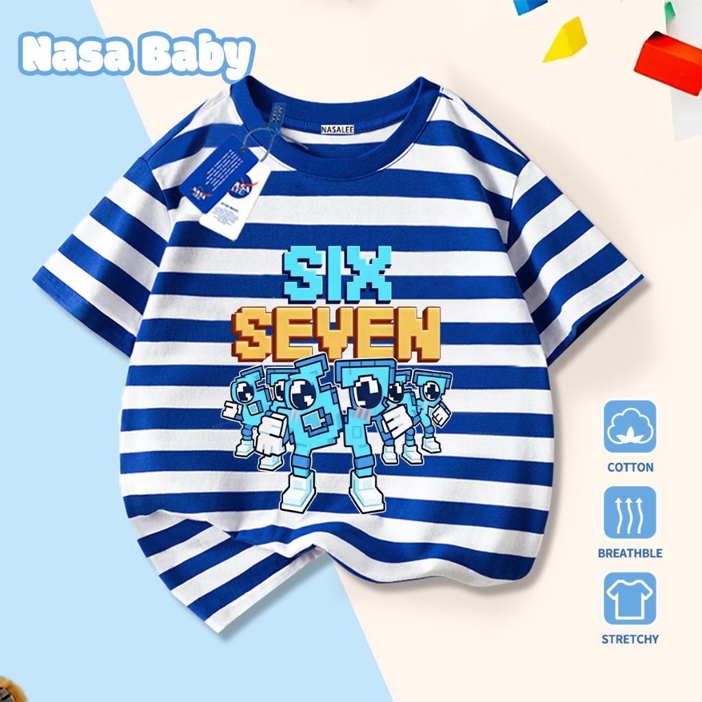 🔥Xu hướng hot 2026🔥 Áo thun trẻ em NASA, họa tiết bộ sáu bảy, 100% cotton, Unisex, giao hàng ngay