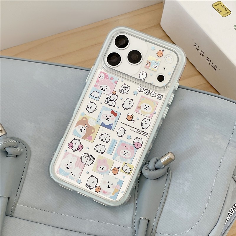 IPhone 17 Pro Max Mirror Rabbit pattern Chất liệu TPU IMD craft Vỏ điện thoại in hai lớp