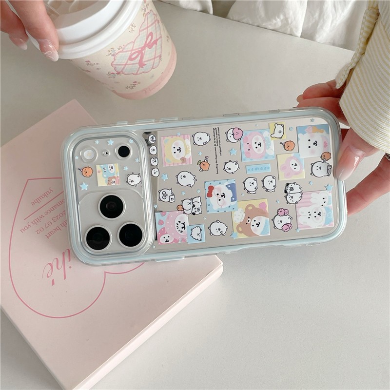 IPhone 17 Pro Max Mirror Rabbit pattern Chất liệu TPU IMD craft Vỏ điện thoại in hai lớp