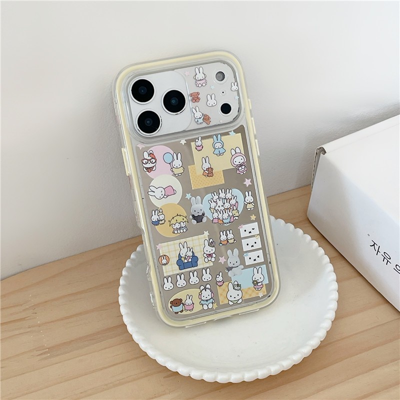 IPhone 17 Pro Max Mirror Rabbit pattern Chất liệu TPU IMD craft Vỏ điện thoại in hai lớp