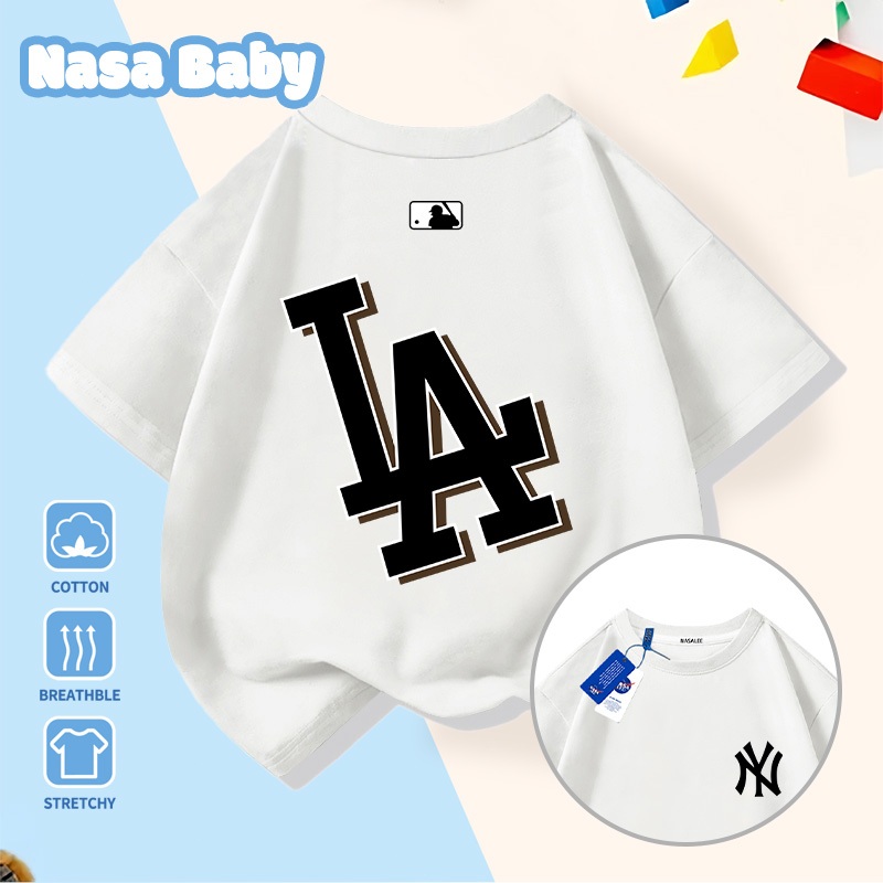 🔥Xu hướng hot 2026🔥 Áo thun trẻ em NASA, họa tiết thương hiệu thời trang, 100% cotton, Unisex, giao hàng ngay