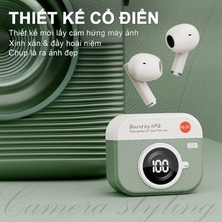 X12 Tai Nghe Retro [3 Quà tặng] 1 Nhãn dán hoạt hình+1 Bao tay chơi game+1 Dây buộc, Âm thanh nổi HiFi, Chống nước iPX5, Micro tích hợp, Thiết kế máy ảnh retro, Điều khiển cảm ứng