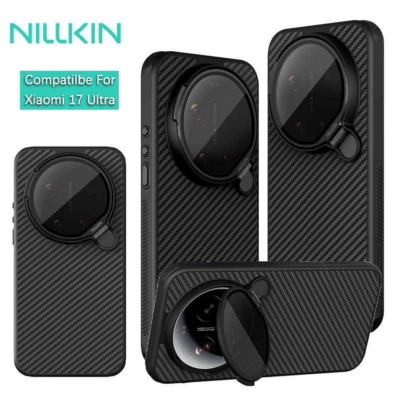 Nillkin Tương Thích Cho Xiaomi 17 Ultra / 15 Ultra CarboProp Sợi Aramid Từ Tính Chống Sốc Bảo Vệ Ống Kính Máy Ảnh Chân Đế Ốp Lưng Cứng Vỏ Điện Thoại