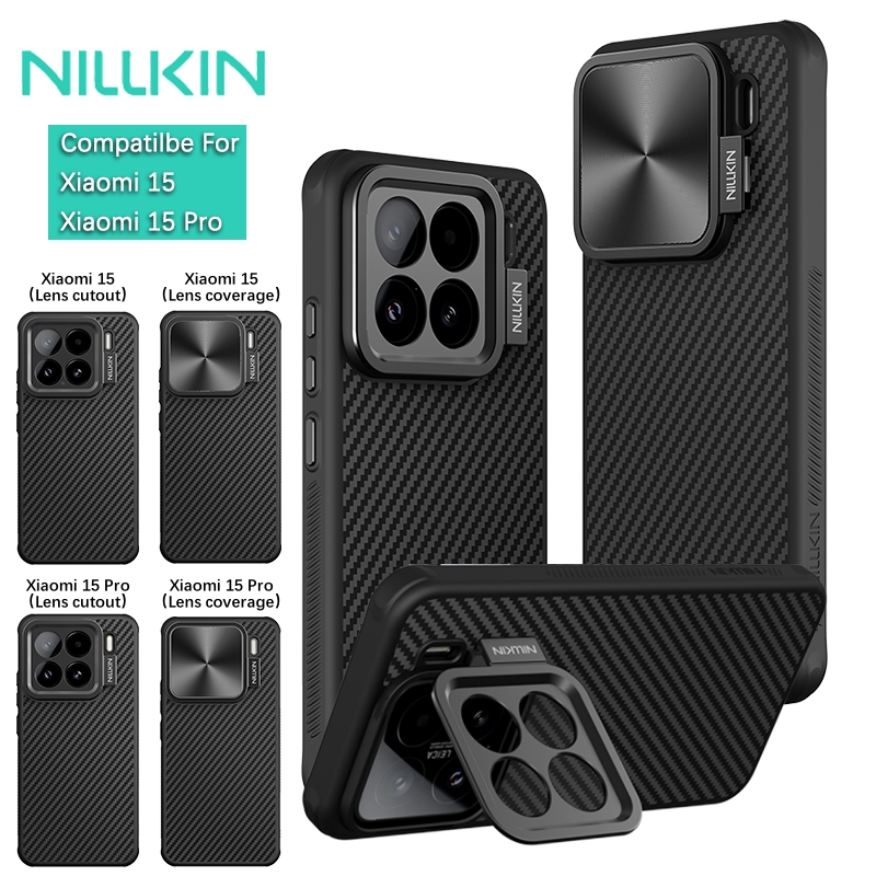 Nillkin Tương Thích Cho Xiaomi 15 Pro / Xiaomi 15 CarboProp Sợi Aramid Từ Tính Chống Sốc Bảo Vệ Ống Kính Máy Ảnh Chân Đế Ốp Lưng Cứng Vỏ Điện Thoại
