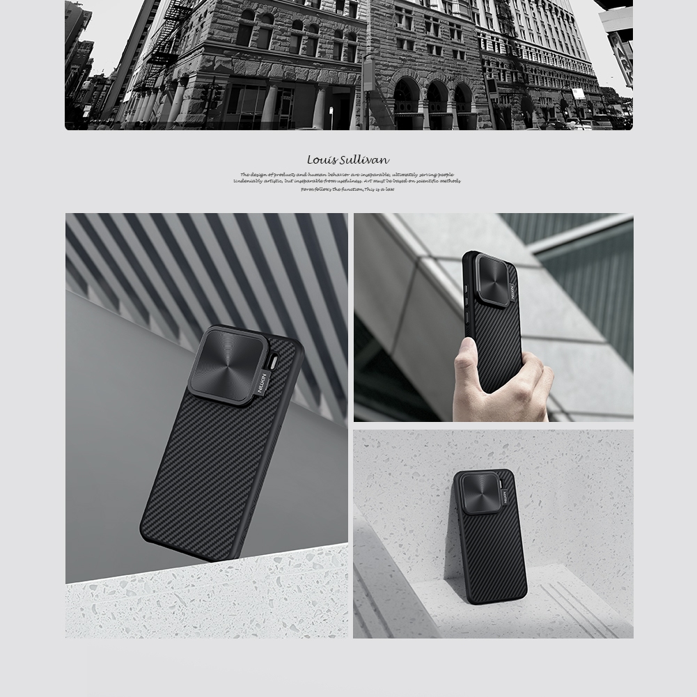Nillkin Tương Thích Cho Xiaomi 15 Pro / Xiaomi 15 CarboProp Sợi Aramid Từ Tính Chống Sốc Bảo Vệ Ống Kính Máy Ảnh Chân Đế Ốp Lưng Cứng Vỏ Điện Thoại