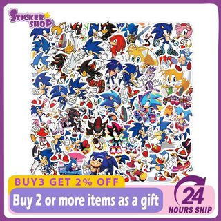 63 Chiếc Trò Chơi Sonic Dán Hoạt Hình Nhím Graffiti DIY Hành Lý Notebook Miếng Dán Trẻ Em Quà Tặng