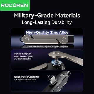 Rocoren USB Type C Bộ chuyển đổiOTG 3 trong 1 có giá đỡ USB C sang C PD 240W Bộ chuyển đổi sạc nhanh cho điện thoại di động