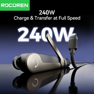 Rocoren USB Type C Bộ chuyển đổiOTG 3 trong 1 có giá đỡ USB C sang C PD 240W Bộ chuyển đổi sạc nhanh cho điện thoại di động