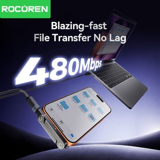 Rocoren USB Type C Bộ chuyển đổiOTG 3 trong 1 có giá đỡ USB C sang C PD 240W Bộ chuyển đổi sạc nhanh cho điện thoại di động